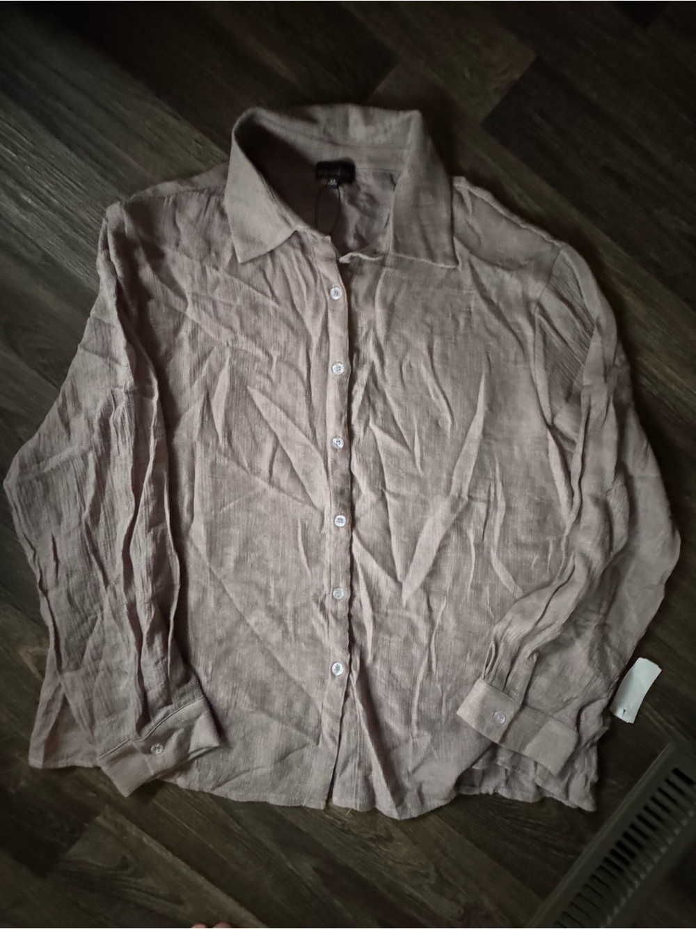 Zenobia Women’s Long-Sleeve Button-Down Shirt - Taupe Beige